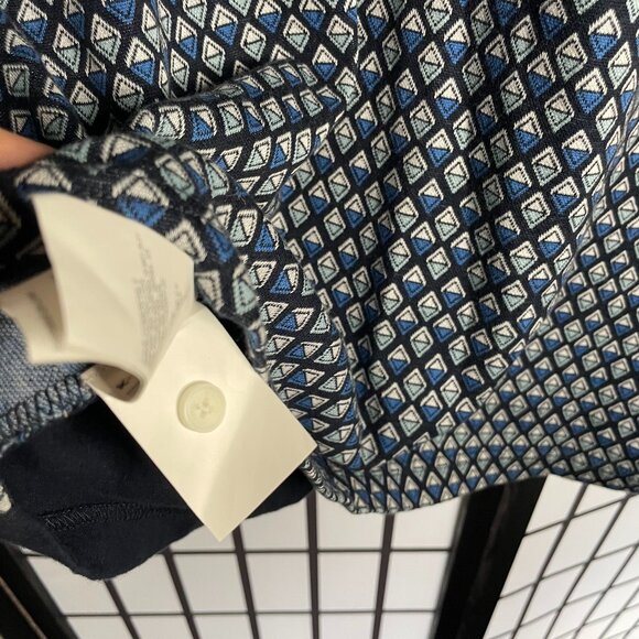 Original Penguin Diamond Jacquard Polo XL size dark blue with diamond patterns. - Picture 4 of 5